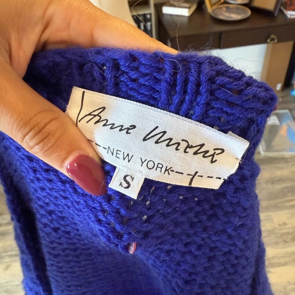 Vintage Oversized Cozy Blue Knit Sweater Small - Picture 6 of 6